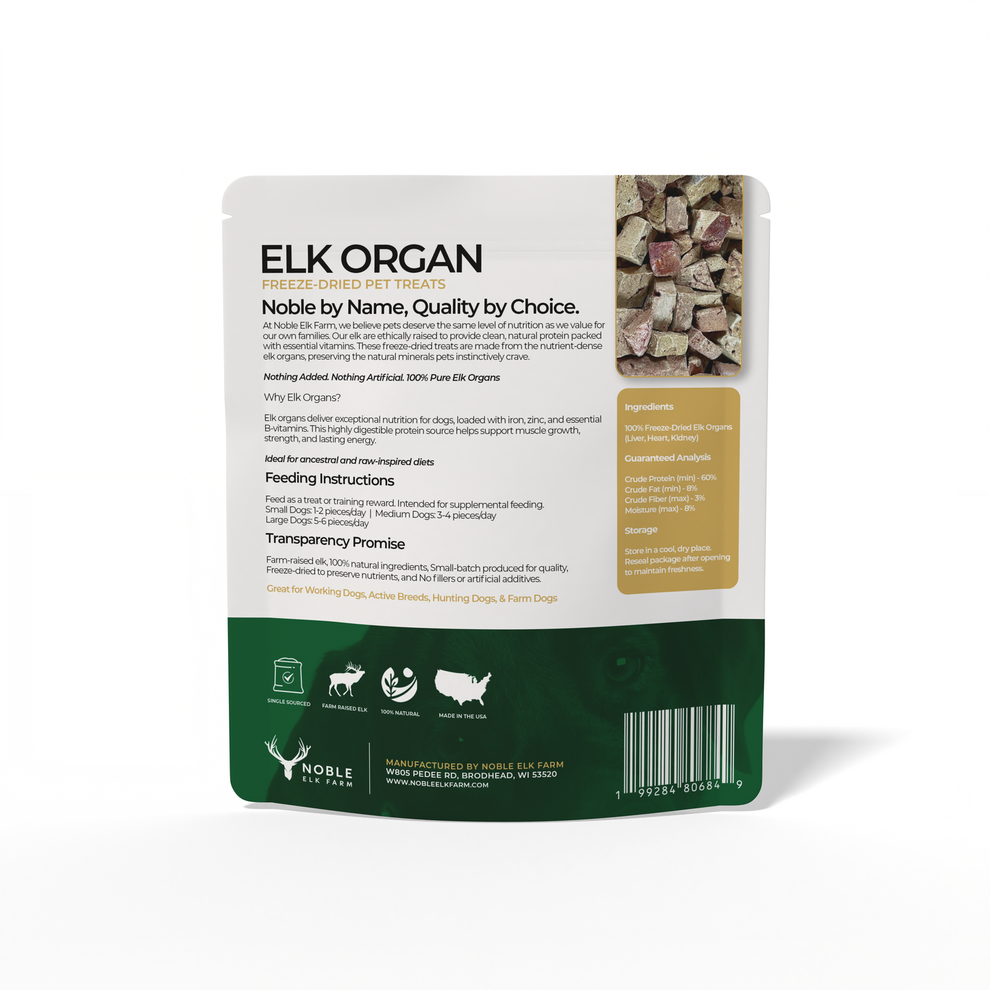 Elk Organ Freeze-Dried Pet Treats (3 OZ. Pack)