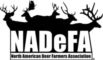 Logo of the North American Deer Farmers Association with deer silhouettes above the text.